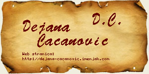 Dejana Cacanović vizit kartica